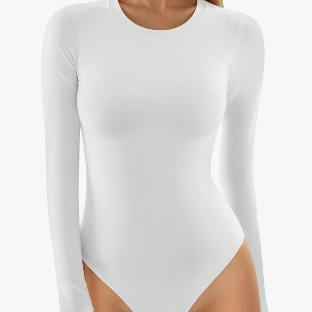 NWT Mangopop White Long Sleeve Bodysuit